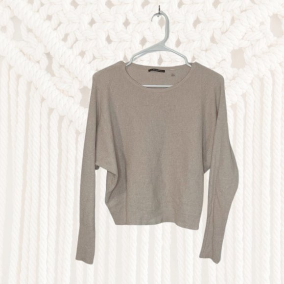 Cream Beige‎ Tahari Knit Sweater XL T Tahari Crop - Picture 1 of 3